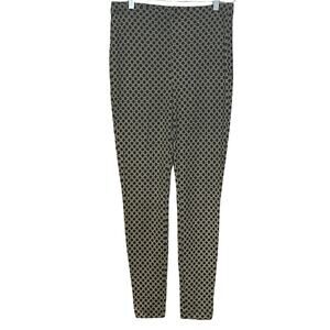 Chico’s Fabulously Slimming leggings black tan printed comfy women’s size S 31W